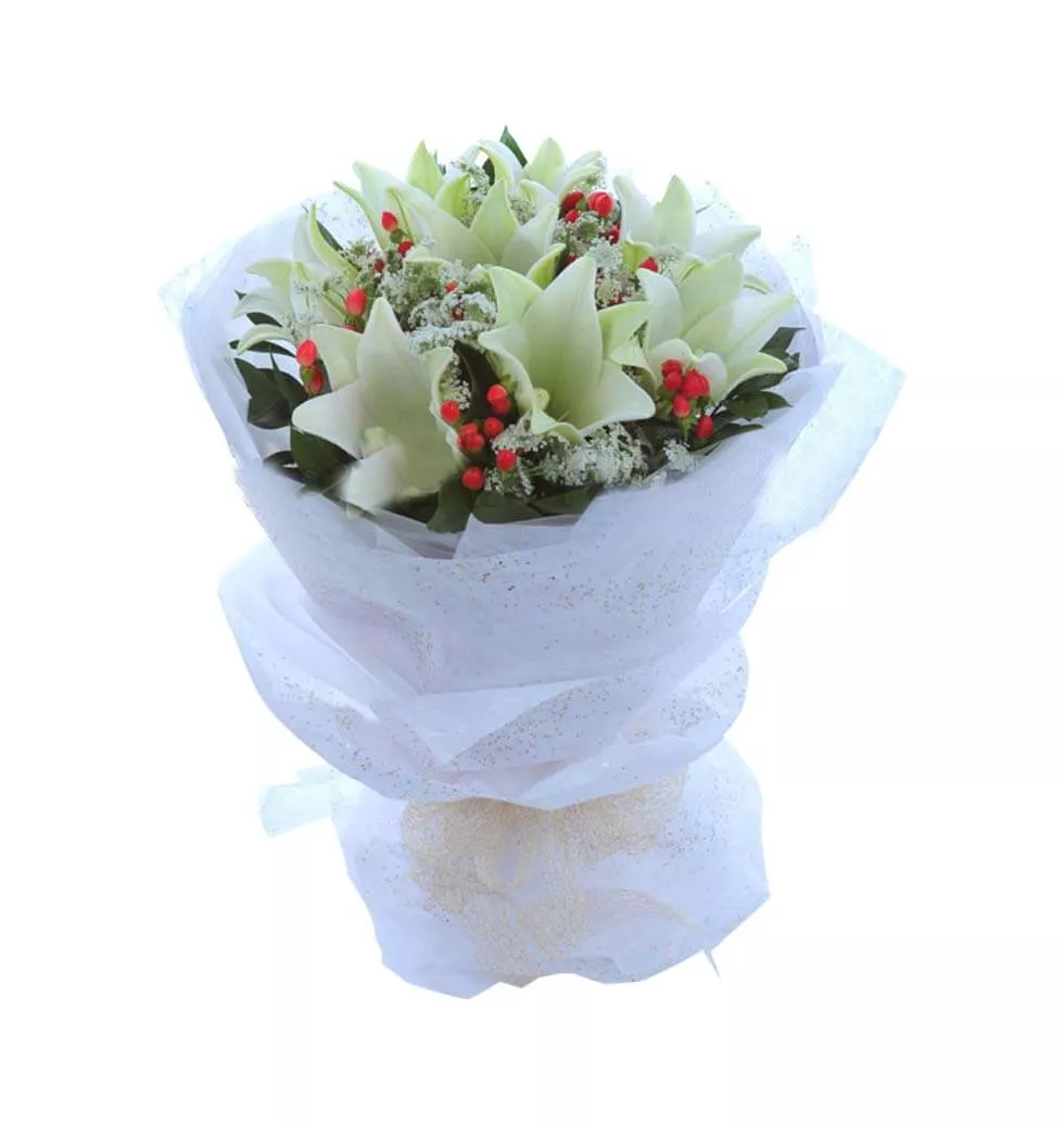 Bouquet Of Blooming Lilies