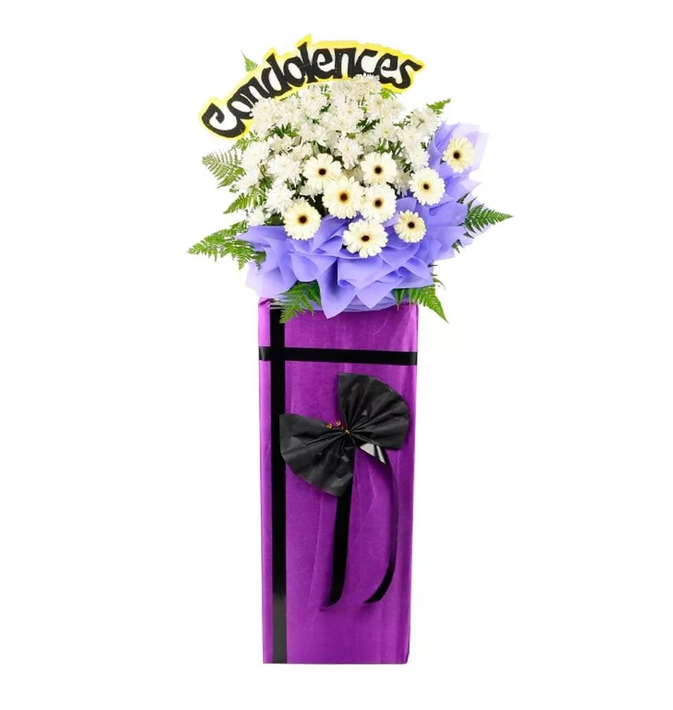 Simple and solemn condolence flower